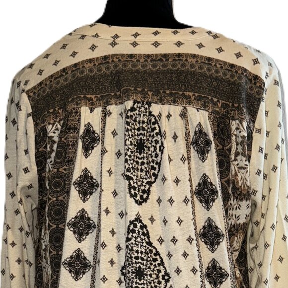 LUCKY BRAND WOMEN'S PRINTED PEASAND TOP NWT SZ L - Picture 4 of 7